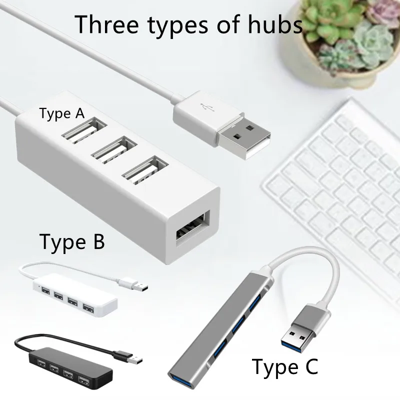 

Liser Office Universal USB HUB 3.0 Type C 3.1 4-port Multiplexer Adapter OTG For Macbook Pro PC Accessories