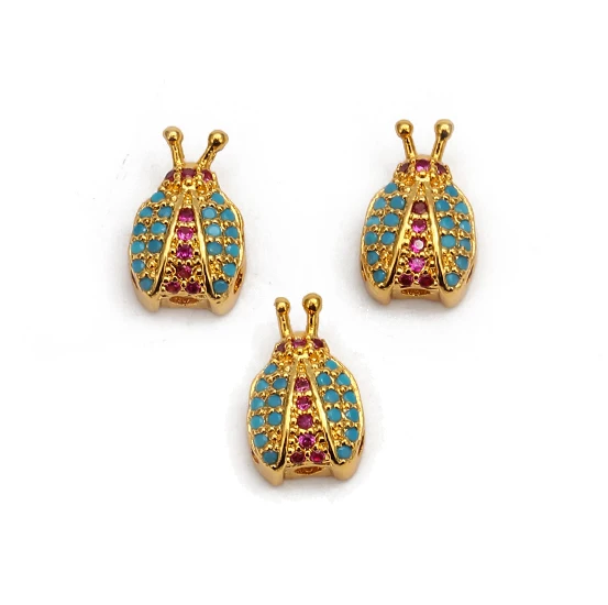 MEIBEADS 1 шт. CZ циркониевые амулеты DIY Москитная Божья коровка очаровательный