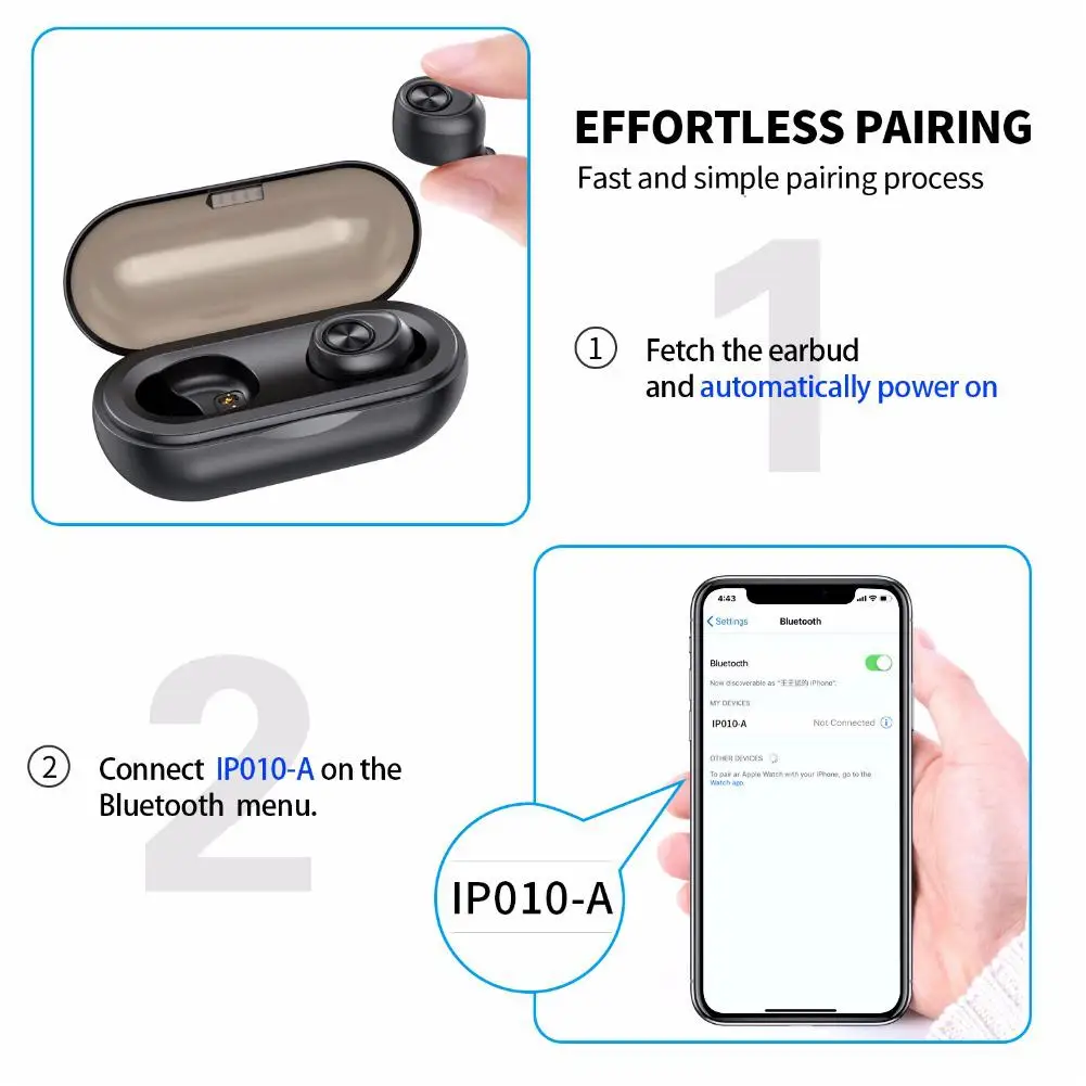 ANOMOIBUDS IP010 A TWS наушники V5.0 Bluetooth глубокий бас Hi Fi стерео звук Спортивная