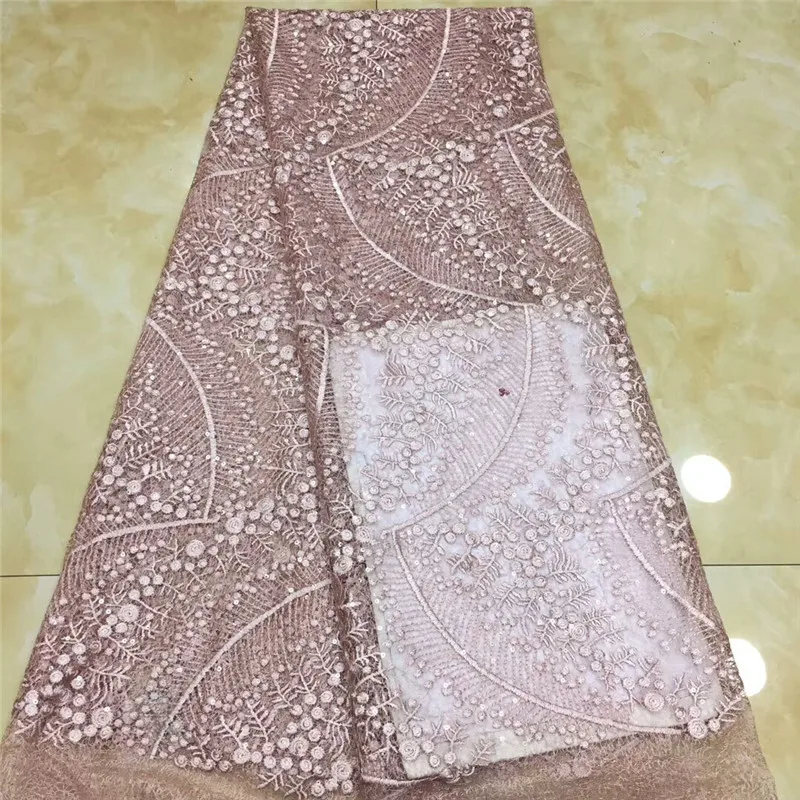 

2019 Latest French Nigerian Laces Fabrics High Quality Tulle African Lace Fabric African French Tulle Lace With Sequins xz66-394