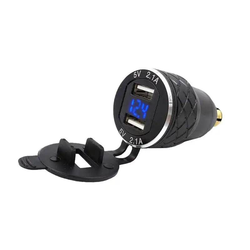Двойной 5V 2.1A Din Usb адаптер переменного тока Алюминий сплава европейские мотоцикла