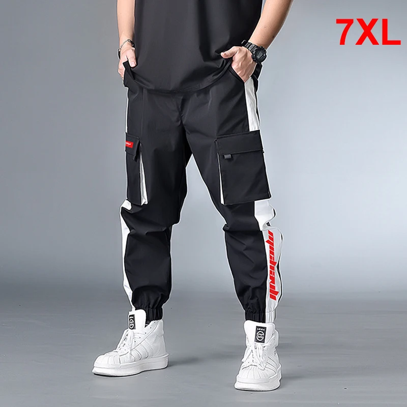 

Big Size Pants Men Jogger Streetwear Casual Cargo Pant Oversize Sweatpants Pocket Patchwork Trousers Plus Size 6XL 7XL
