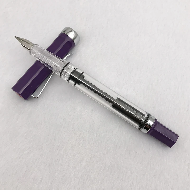 

Прозрачная перьевая ручка для студентов, 1 шт. матовый фиолетовый 0,5 мм 0,38 мм на выбор, чернильные ручки Lanbitou, школьные принадлежности