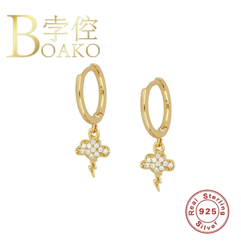 

BOAKO Pendiente Rayo Earrings For Women 925 Sterling Silver Earrings Dangle Ear Cuff Piercing Oreille Earring Серьги #9.8