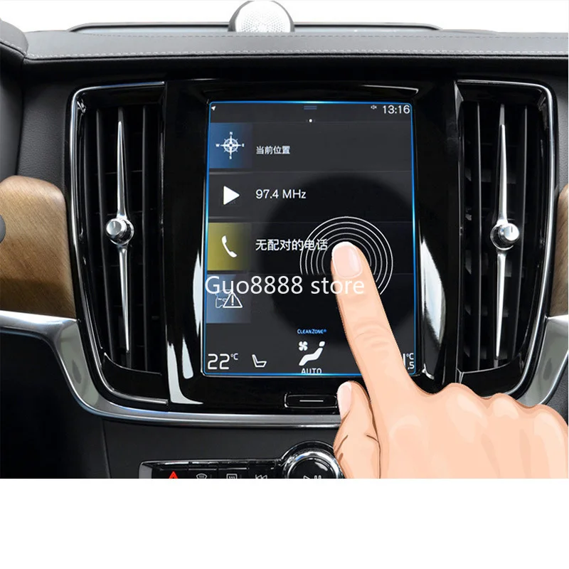 

For Volvo S90 2017-2021 Car GPS Navigation Screen Dashboard Monitor Film Stickers Accessories Car Tempered Glass Film