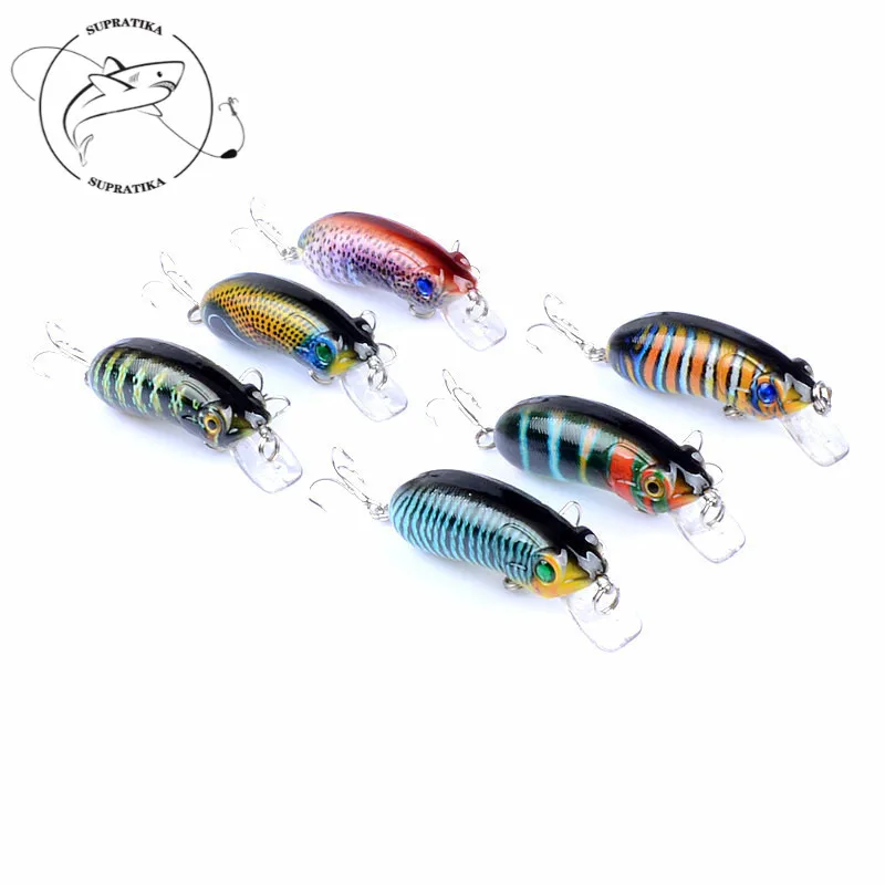 

Warcraft Minnow 1Pcs With 2 Treble Hooks 6cm/9.7g Artificial Hard Swim bait Fish Fishing Lure Baits Tackle For Ocean River