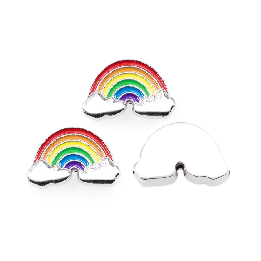 10pcs/lot Rainbow Slide Beads Colorful Alloy Enamel Charms For 8mm Bracelet Wristband Necklace Keychain DIY Jewelry Making | Украшения и