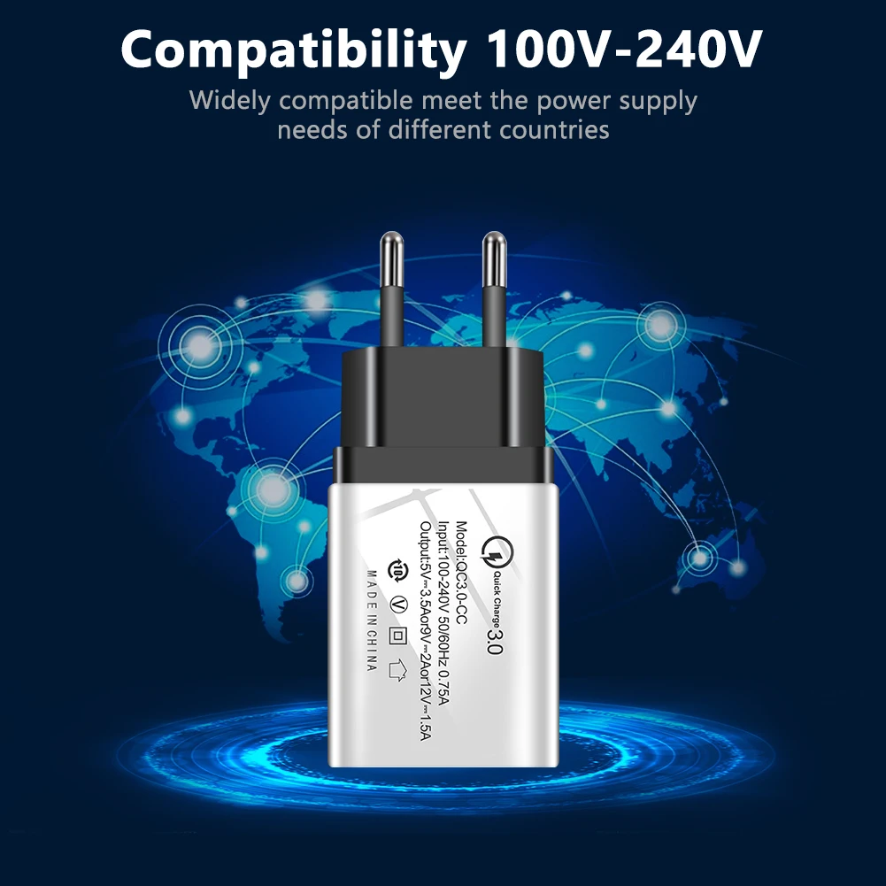 Быстрая зарядка 3,0 2,0 быстрое зарядное устройство Usb для телефона настенное зарядное устройство США ЕС Разъем для samsung S10 Iphone X Xiaomi huawei Oppo телефонов