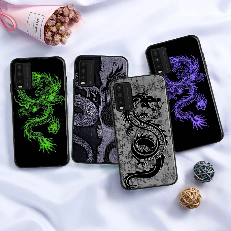 

Fashion Dragon Animal Pattern TPU Phone Case For Xiaomi Redmi 9 9i 9AT 9T 9A 9C Note 9 9T 9S 9 Pro Max Back Cover Fundas Coque