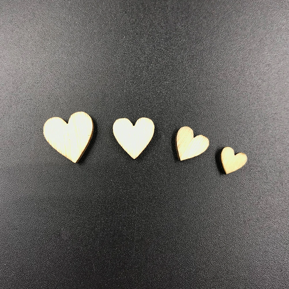 300 шт. дерево чип сердце украшения натуральные декоративные деревянные ломтики