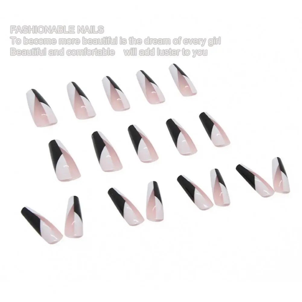 

Smooth Surface 24Pcs Novelty Long Ballet Fake Tips Skin-friendly Nail Art Patch Ergonomic for Wedding