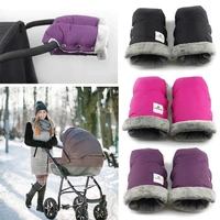 2pcs waterproof thicken pram accessory stroller mitten winter warm gloves pushchair hand muff baby buggy clutch cart glove