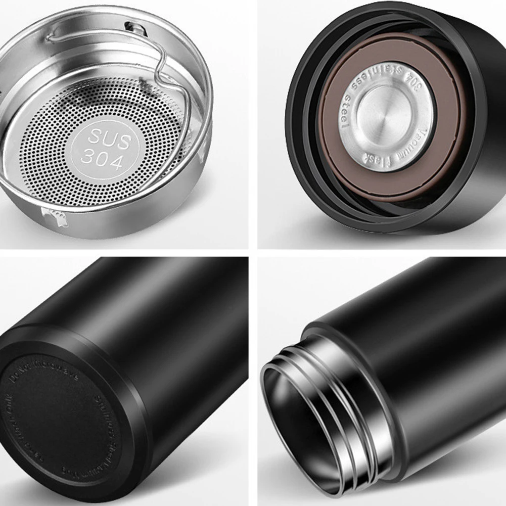 Waterproof Stainless Steel Digital LED Touch Screen Heat Insulation Water Bottle Household Drinkware