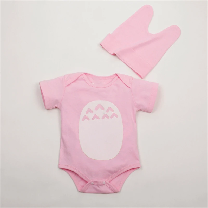 Детский Песочник Комбинезон хлопковый короткий рукав с шапкой персонаж