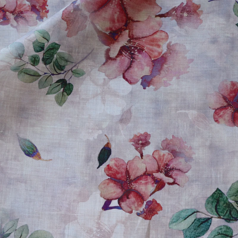 

HDYR High Quality Natural Pure Ramie Linens Cloth Fabric Summer Thin Chinese Style Robe Dress Tissu Diy Sewing