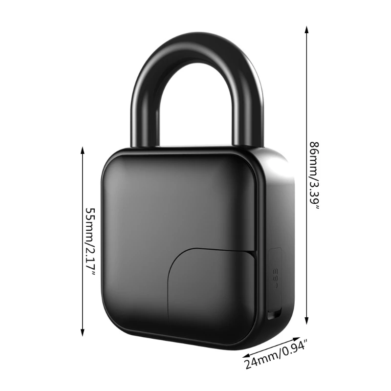 

Tuya Smart Bluetooth Fingerprint Padlock Keyless USB Charging Thumbprint Door Lock Quick Unlock for Bicycle Warehouse