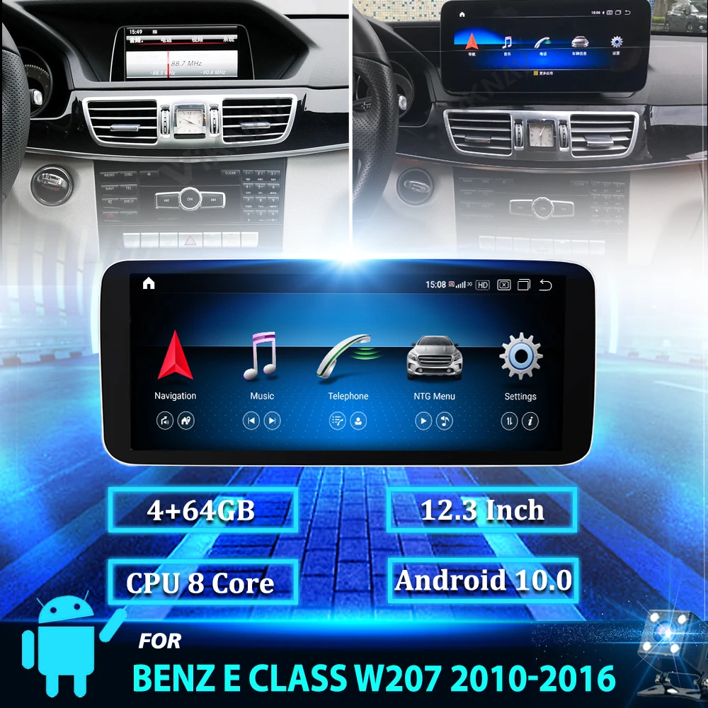 

Автомагнитола 2din, 2010 дюйма, Android 10, автомобильный радиоприемник, DVD, мультимедийный плеер для Mercedes Benz E W207 2016-, GPS-навигация