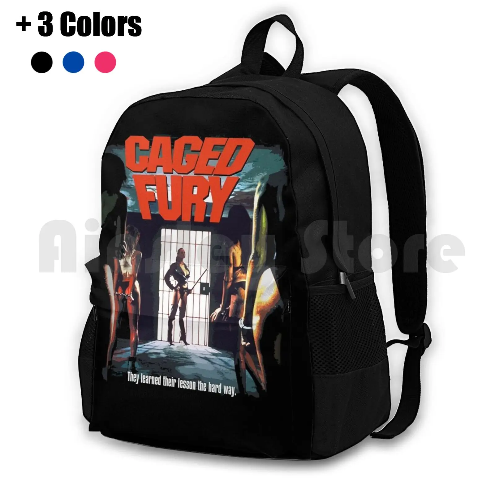 

Caged Fury Outdoor Hiking Backpack Riding Climbing Sports Bag Vintage Retro Vintage Movies 80S 80S Movies Exploitation