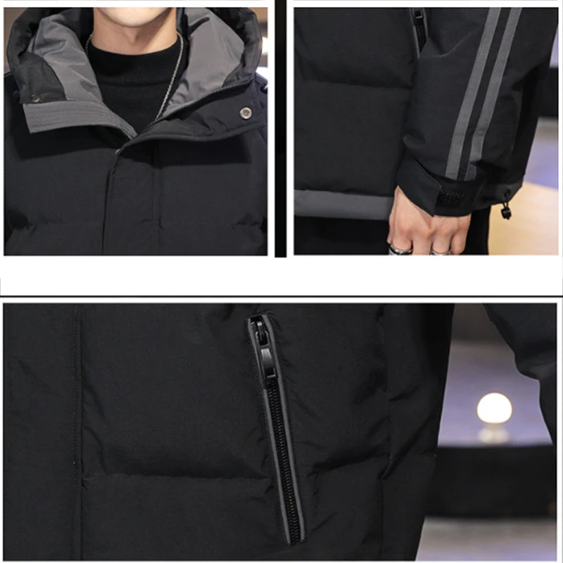 Новая зимняя мужская парка толстое теплое пальто куртки-Пуховики с