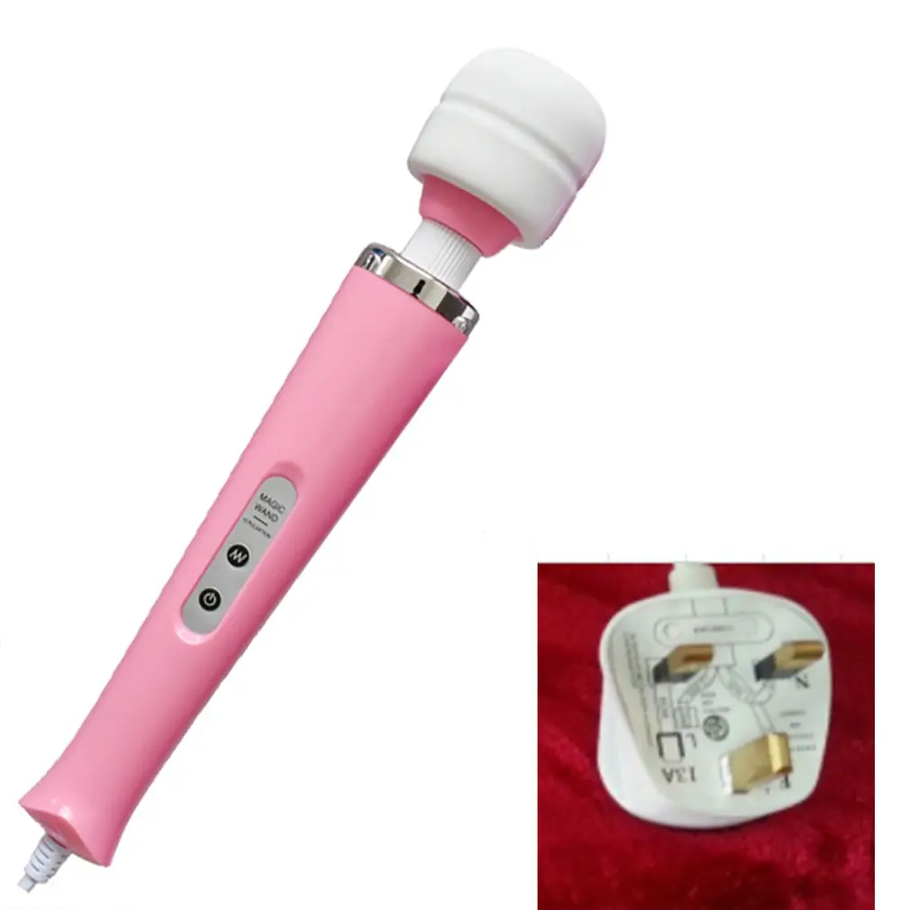 pink UK plug 10 скоростей, волшебная палочка, массажер для ног, мощный вибрирующий массаж, вилка EU/US/UK, USB подзарядка, массажная палочка - Цвет: pink UK plug