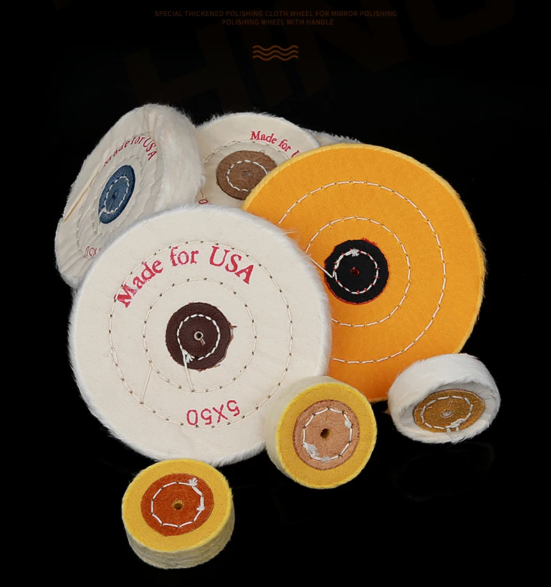 Cotton Polishing Wheel Cloth Buffing 3/4/5inch Arbor Buffer Mirror Polish White Round 50 layers Abrasive Tools | Украшения и