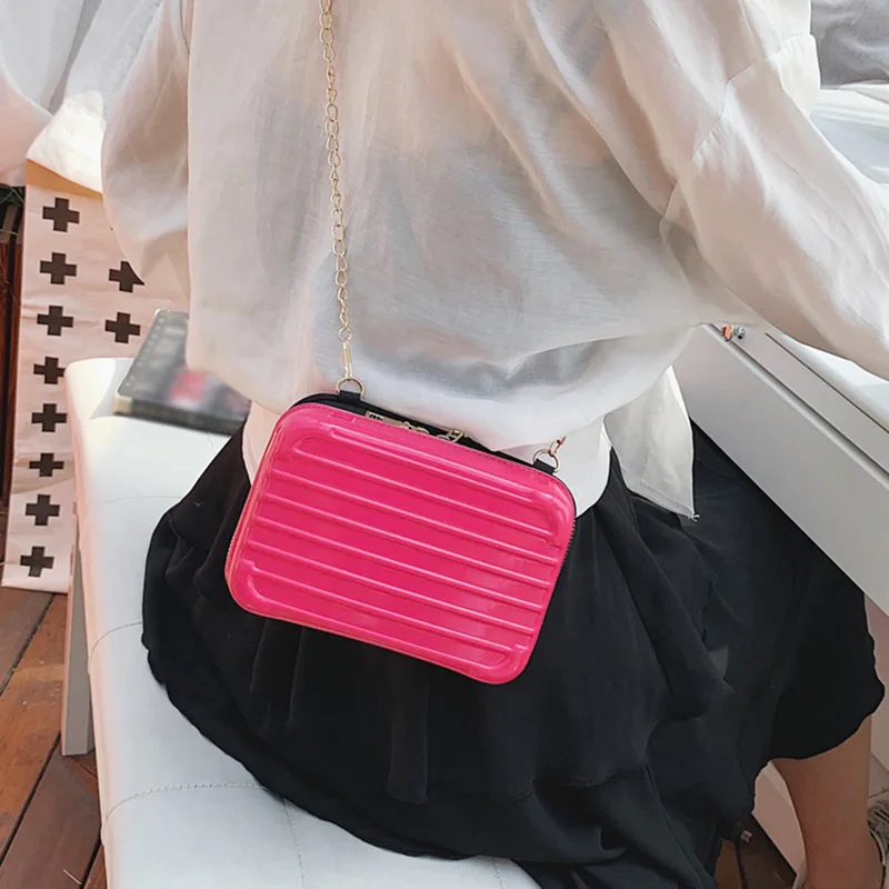 2019 New personality Women mini luggage suitcase fashion Luggage Bag Soft Shell Square Handbag women Purses And Handbags O66 | Багаж и