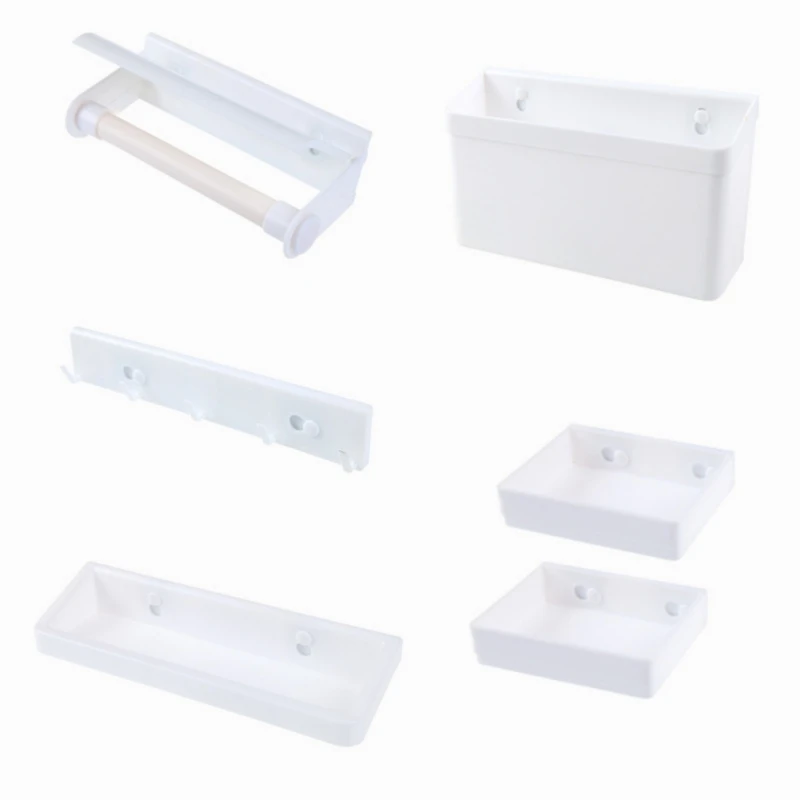 

Wall Mounted Bathroom Accessories Toothbrush Holder Multi-purpose Automatic Toothpaste Dispenser Holder Rack Cup Storage Set