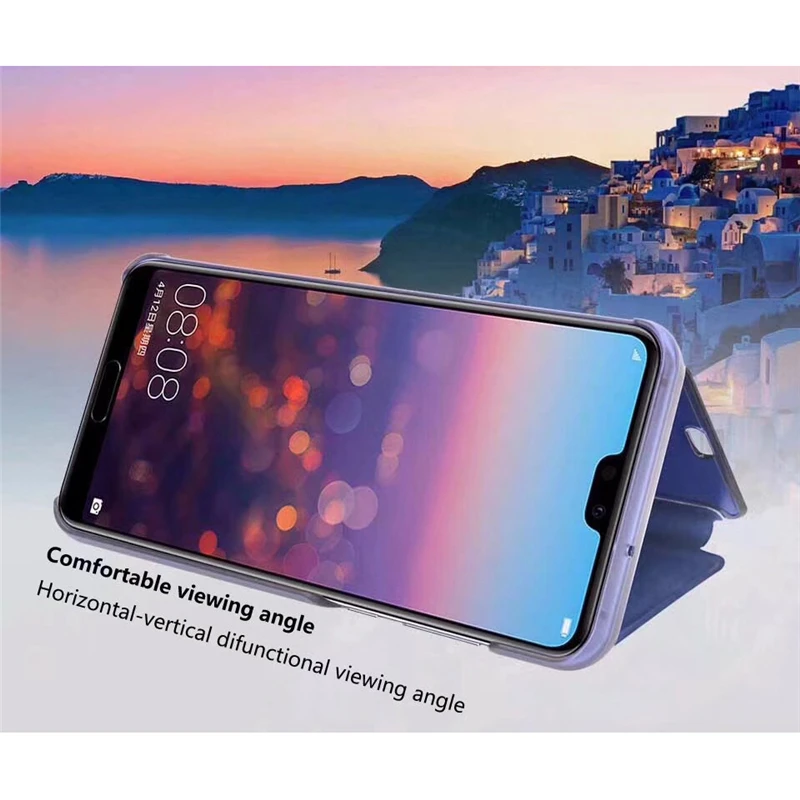 Luxury Clear View Mirror Flip Case For Samsung Galaxy S10 S20 S8 S9 Plus S6 S7 Edge Note 5 8 9 10 Pro Stand Cover | Мобильные