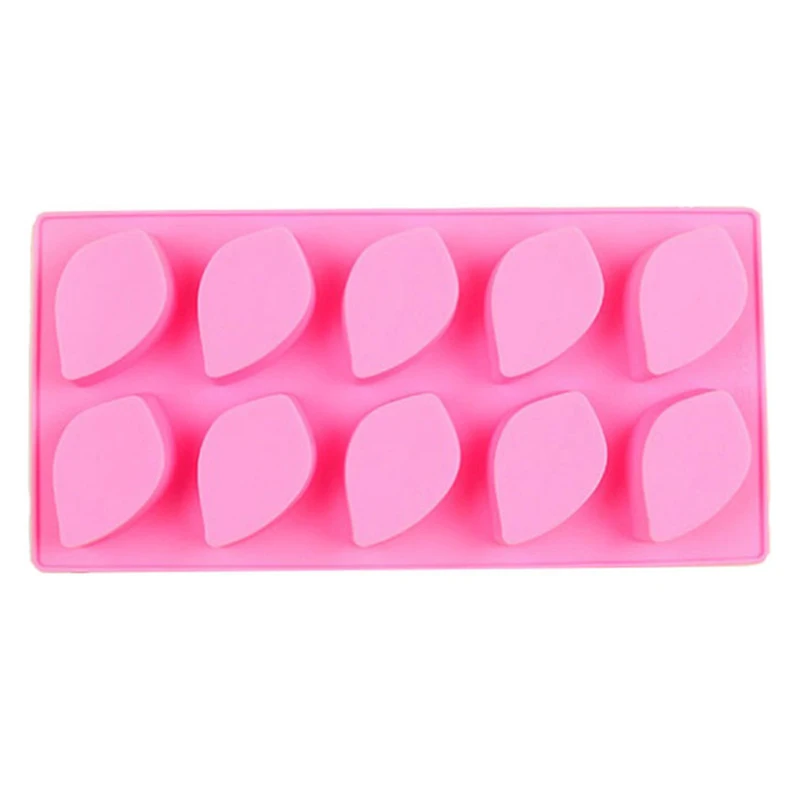 

Leaf Shaped Candy Mold 10-Cavities Creative Chocolate Silicone Mold Fondant Mold Cookies Baking Cake Decoration Tools