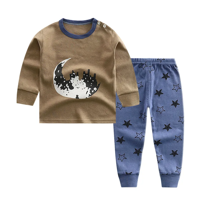 CYSINCOS Spring Autumn Boys Clothing Sets Cotton Long Sleeve T-shirt Pant Suit Children Cartoon Pattern Clothes Pullovers Outfit | Детская
