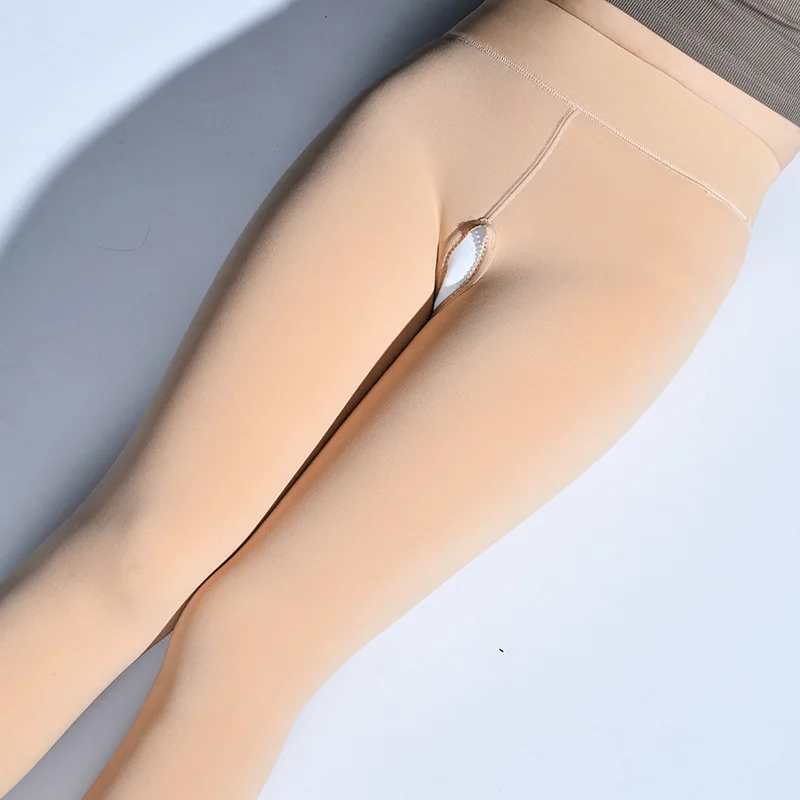 

Женские пикантные леггинсы с открытой промежностью, бархатные толстые колготки, облегающие брюки, не скатывающиеся брюки с вырезами