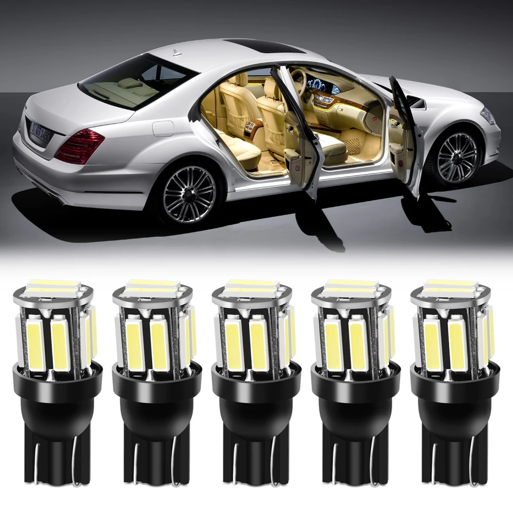 Светодиодный внутренний светильник T10 LED W5W 194 168 10 7020 SMD для audi a3 a4 b8 b6 8p 8v q5 a6 c6 c5 a5 a1 tt