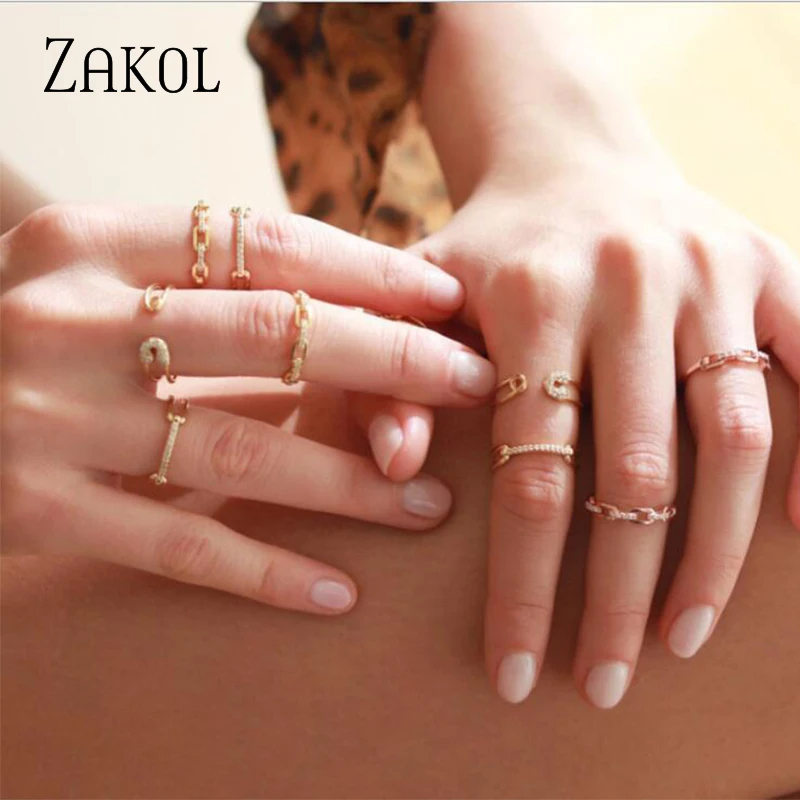 

ZAKOL New Arrival Cubic Zirconia Hollow Finger Rings for Women Daily Matching Hand Decoration Engagement Jewelry