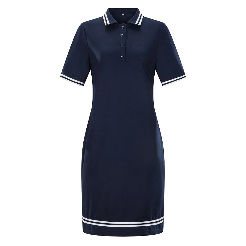 

Navy Blue Dress Mini Striped Casual Woman Fashion Bodycon Dress Preppy Style Striped Pullover Shirt Dress Women Summer Clothes