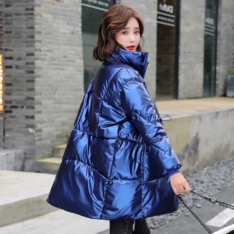 

2020 Winter Long Jacket for Women Plus Size Solid Thick Female Cold Coat Cotton Padded Stand Collar Casual Women's Parkas