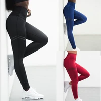 double ring printed solid color leggings hip lifting stretch high waist leggings pantalones streetwear punk pants holographic