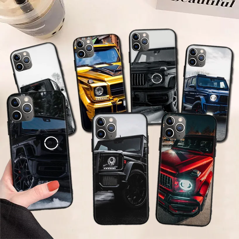 

Black Sport Cars Male Men G63 Black Phone Case For Apple iPhone 11 13 Pro Max 12 Mini X XS XR 7 Plus 6 6S 8 + SE 5S Pattern
