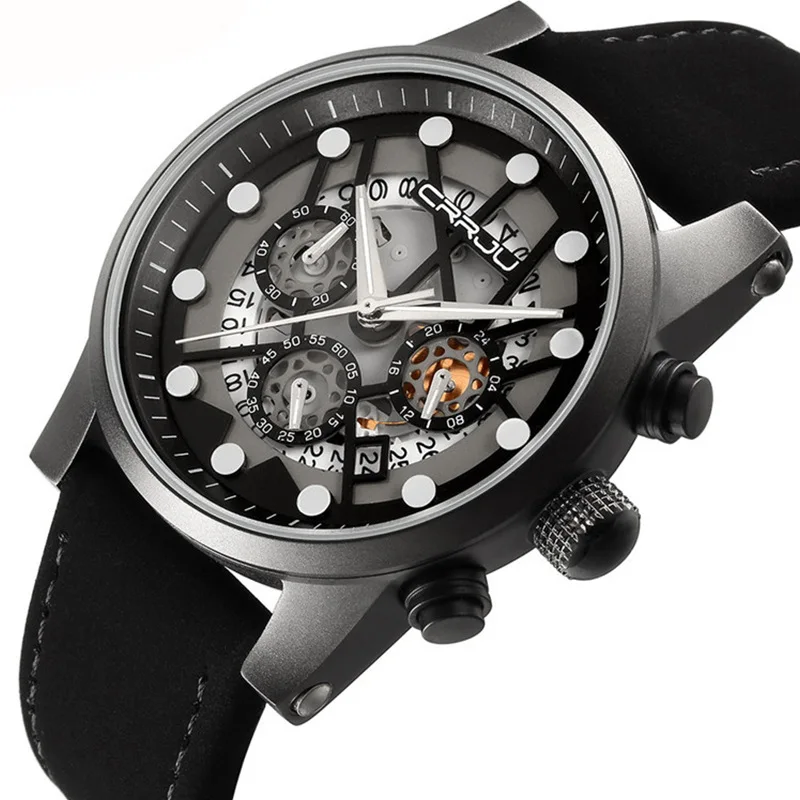 Горячая продажа модный мужской пояс из искусственной кожи часы кварцевые ужин