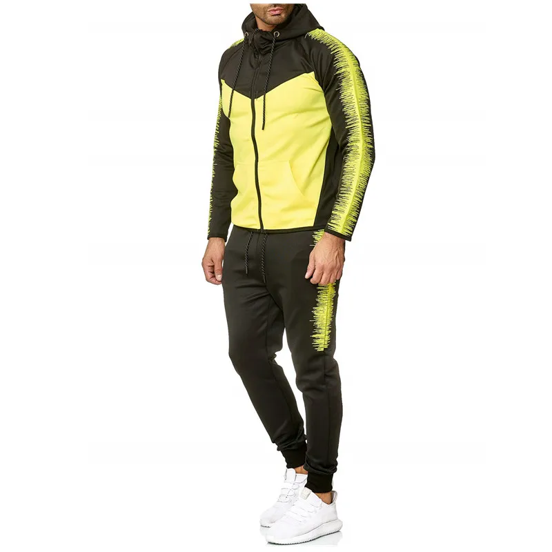 Мужской модный спортивный костюм в полоску с принтом стиле хип-хоп мужская