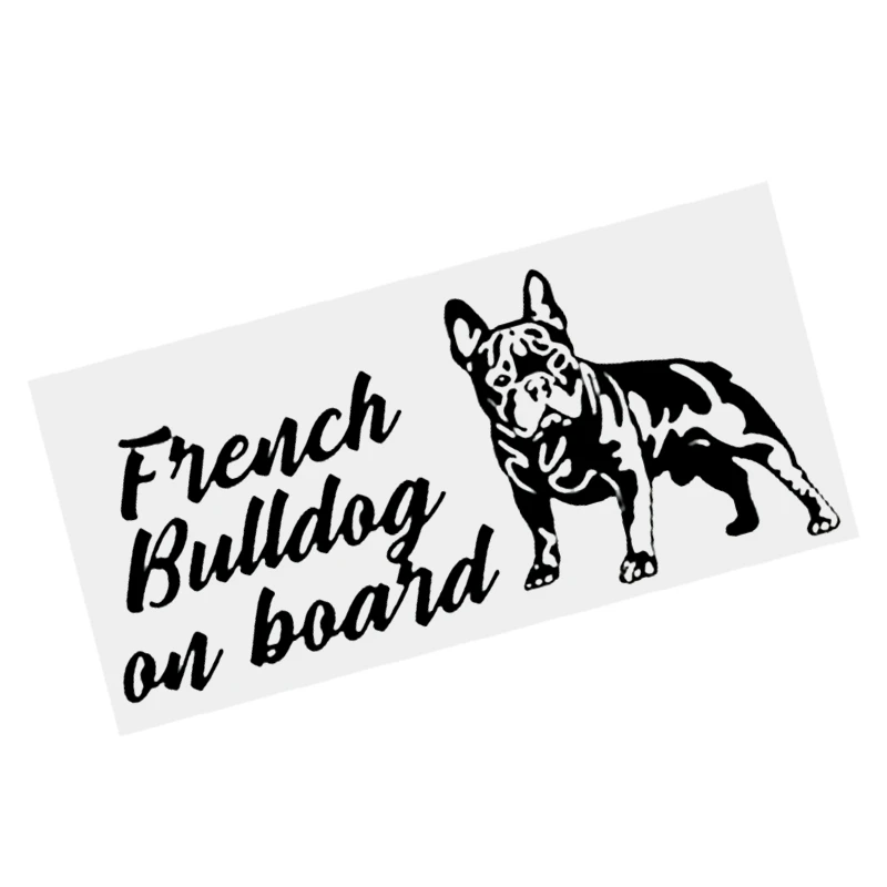 

S51945# Black Transparent Car Stickers Vinyl Decal French Bulldog on Board Motorcycle Decorative Accessories Creative