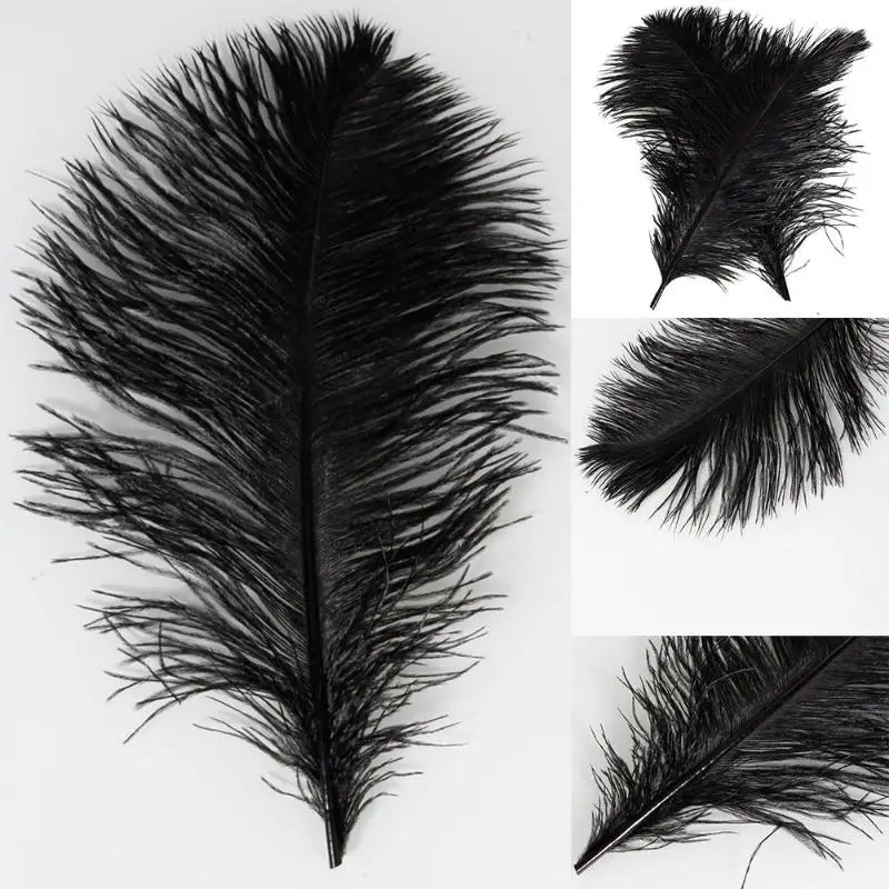 Черные 10 шт страусиные перья для DIY ремесла платье дом вечерние украшения|Перо| |