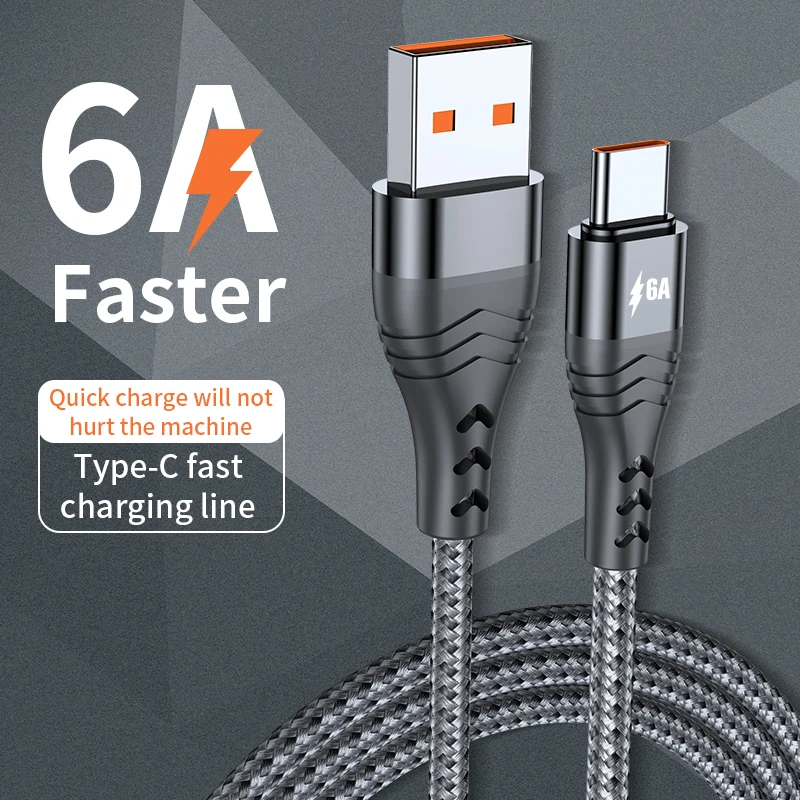 6A 66W USB Type C Cable SCP For Huawei Mate 40 Pro 1/2/3M 5A Fast Charging Charger Data Cord for Xiaomi Samsung OPPO | Мобильные