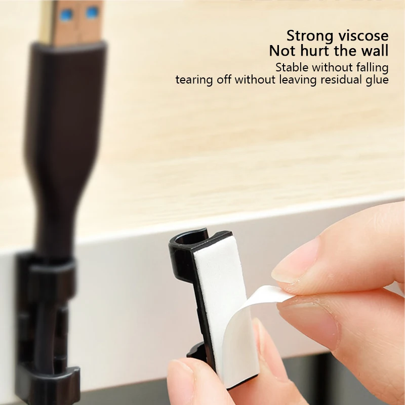 

20pcs Cable Organizer Clips Desktop & Workstation ABS Wire Manager Cord Holder USB Charging Data Line Bobbin Winder