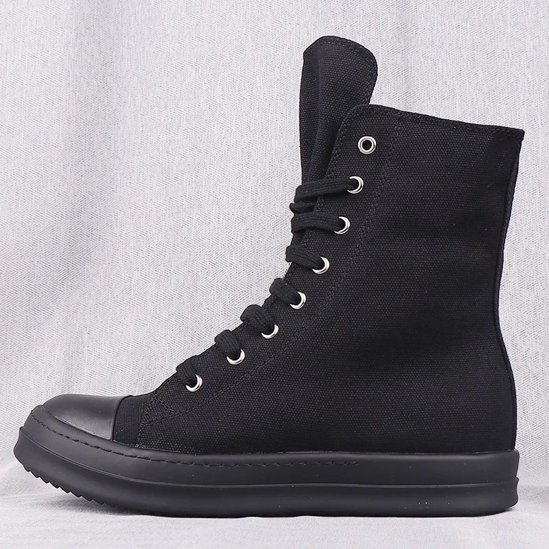 Новинка сезона мужские Модные черные высокие кроссовки на шнуровке мужская