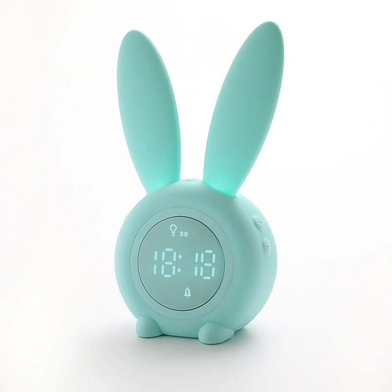 

Portable Cute Rabbit Shape Digital Alarm Clock With Led Sound Night Light Function Table Wall Clocks For Home Decoration