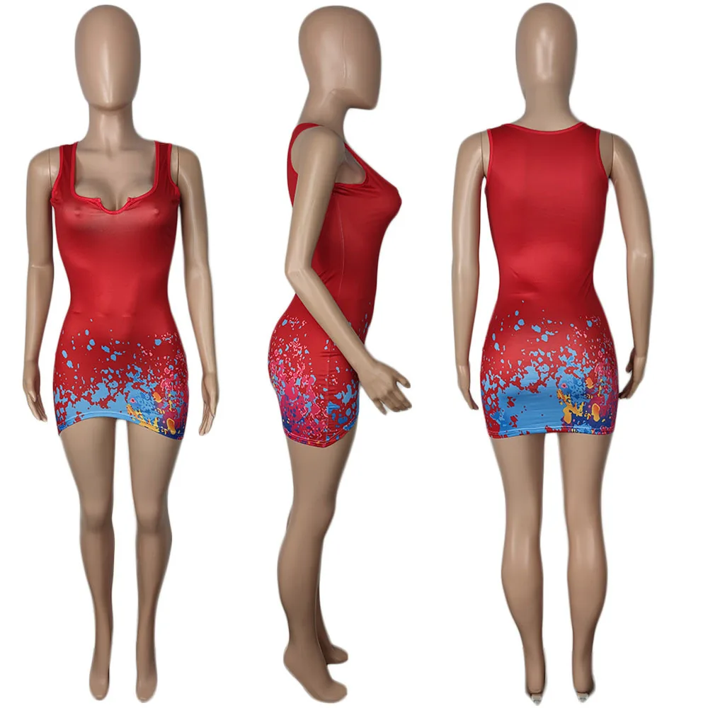 

Sexy Women Dress Print Summer Dress Irregular Dresses For Women Party Dress
