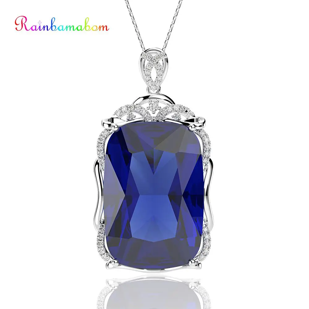 Подвеска из серебра 925 пробы с крупным рубиновым сапфиром|Подвески| |