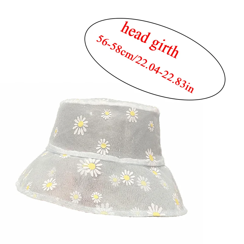 Летняя Солнцезащитная шляпа с сетчатыми цветами Милая женская в рыбацком стиле