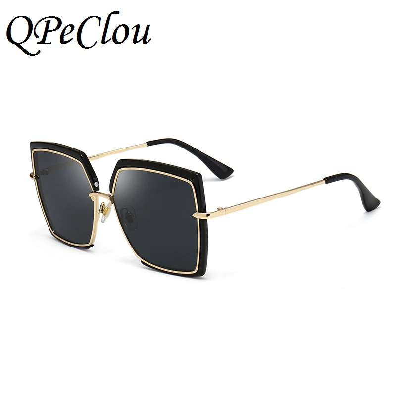 QPeClou квадратная большая рама солнцезащитные очки женские брендовые дизайнерские
