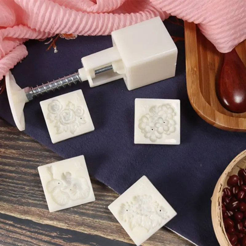 Mooncake Fodant подарок DIY луна торт плесень с 4 штампами режим шаблон для выпечки